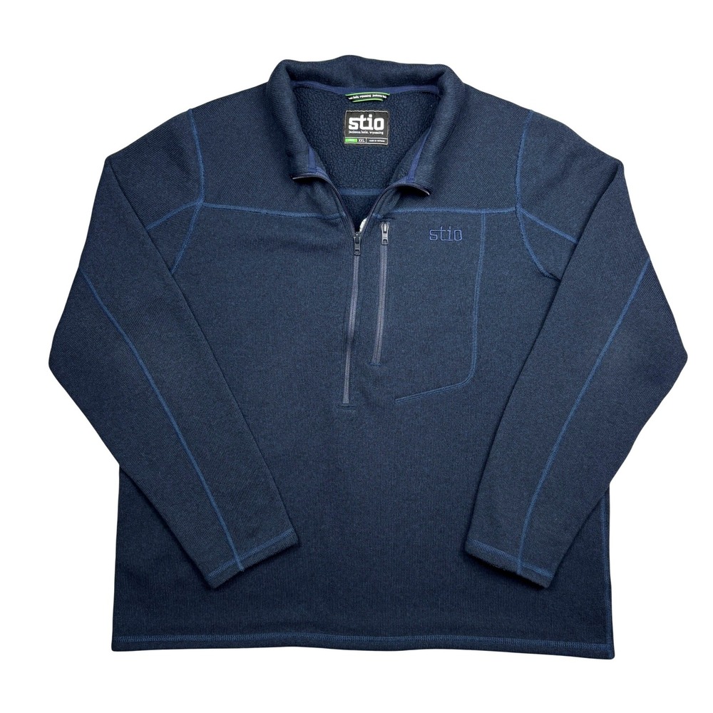 Stio Wilcox Fleece Quarter Zip Pullover Mens XXL‎ Navy Blue FW23PHI1 200296-452